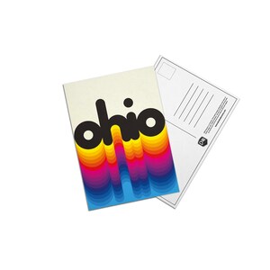 Retro Ohio Rainbow 5x7 Postcard