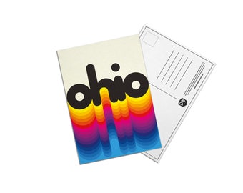 Retro Ohio Rainbow 5x7 Postcard