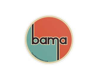 Retro Alabama 3in Circle Sticker: Laptop, Water bottle, Bumper Sticker Travel Sticker Decal