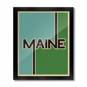 Maine Retro Vintage Poster Print, Wall Art, Travel Poster
