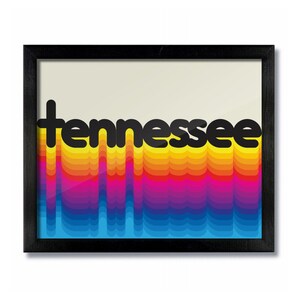 Tennessee Rainbow Retro Vintage Poster Art Print