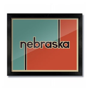 Nebraska Retro Vintage Poster Print, Wall Art, Travel Poster