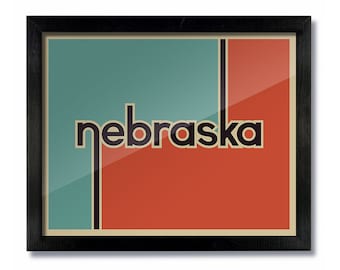 Nebraska Retro Vintage Poster Print, Wall Art, Travel Poster