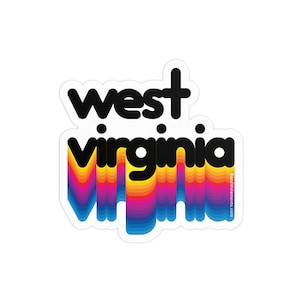 Rainbow West Virginia 3in Sticker: Laptop, Water bottle, Bumper Sticker Travel Sticker Decal