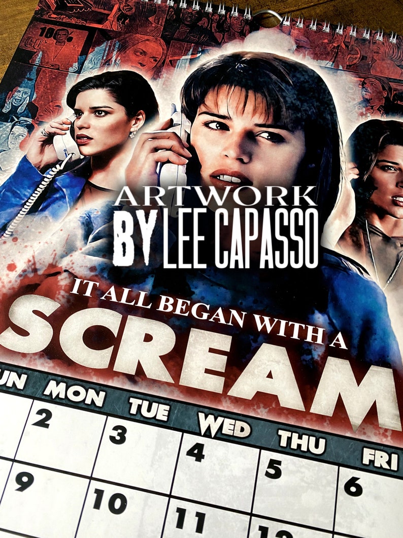 Scream Trilogy Custom 2024 Art Calendar Horror Movie Art Sidney