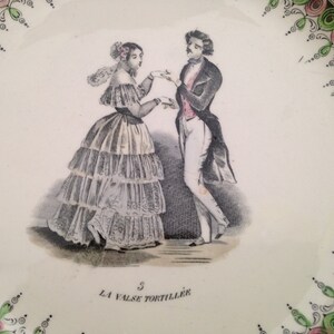 La Polka Series Antique Plate #3 1841-1849 Porcelaine Opaque
