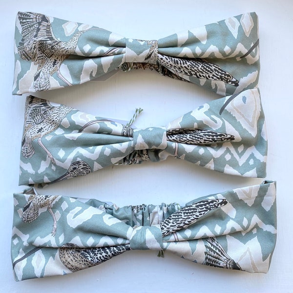 Sea Bird Print Bow Hairband - Curlew