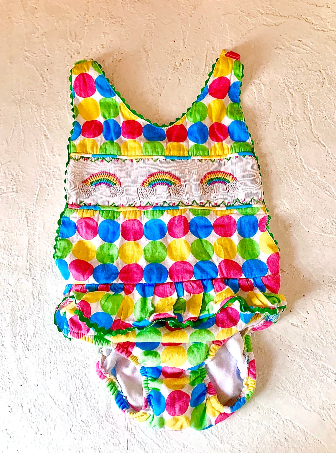 90s Rainbow Onesie Bathing Suit Size 5 Toddler Etsy