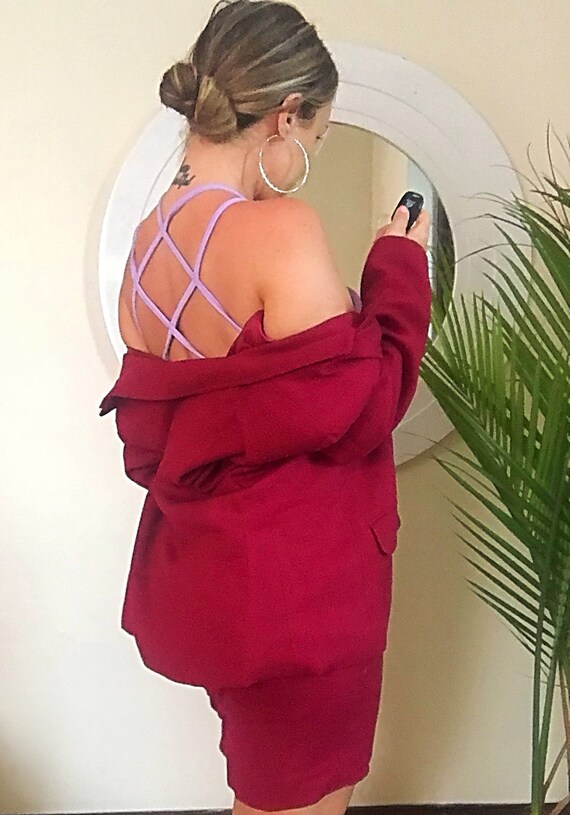 Vintage Gianni Sport rich burgandy skirt and blaze