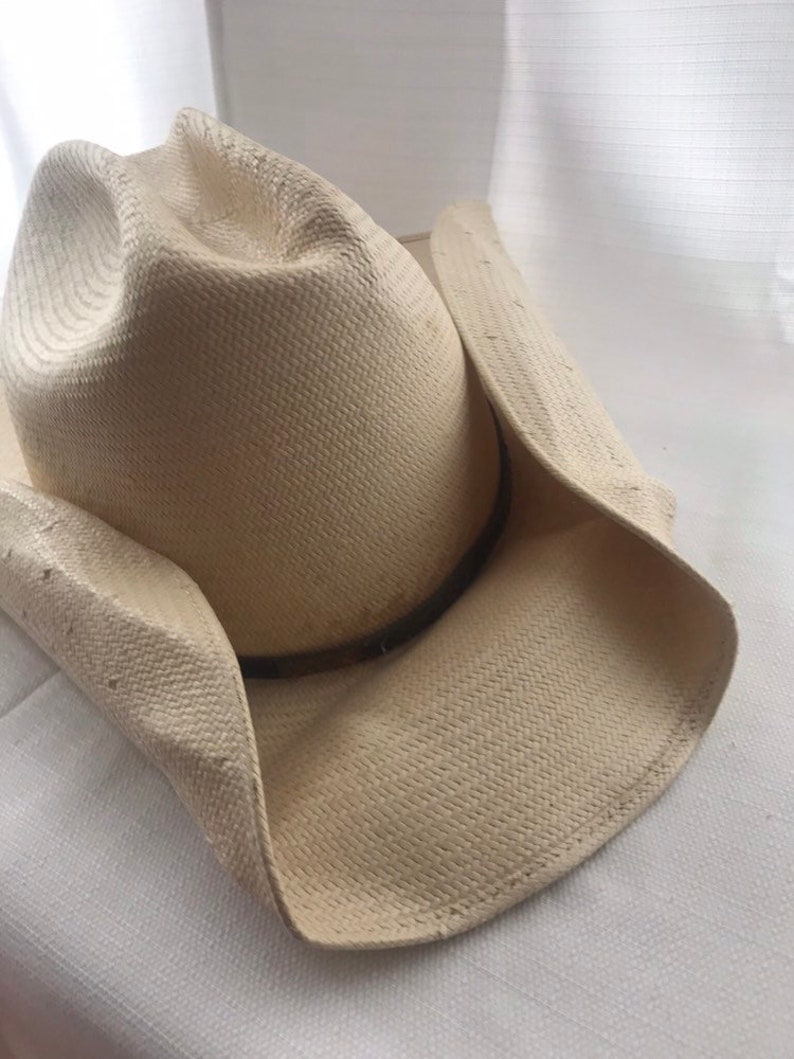 Vintage Stetson Cowboy Hat Cream Size 7 1/2 Etsy