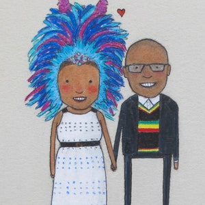 custom anniversary portrait by Tracie Pouliot | hand drawn, wedding gift for best friend, daughter, parent, wedding shower, bride, groom