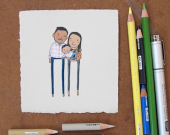 MINI PORTRAIT! |  Hand-drawn gift Father's Day, Mother's Day, birthday, graduation, wedding, anniversary, new baby