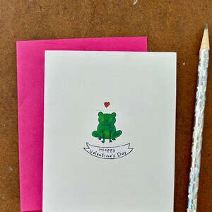 Frog Hoppy Valentines Day cards. Digital download. Print at home. Valentines animal puns. Cute Valentines.