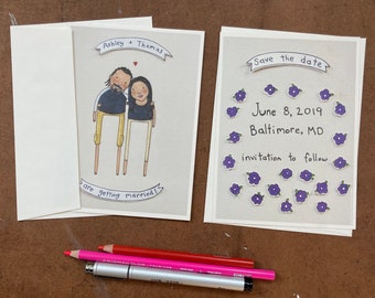 custom couple portrait | hand drawn, quirky, personalized gift for anniversary, wedding/commitment, engagement, best friend, couple