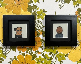 Teeny tiny portrait | hand drawn, quirky, thoughtful gift  | birthday | new dog | going away gift | college gift | gift for parents | family