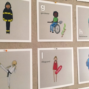 Personas que quizás conozcas. Arte infantil. Regalo para baby shower. Cumpleaños infantil. Regalo para niños pequeños. Decoración de habitaciones infantiles. Nacimiento de un bebé. Arte de guardería. Póster con el alfabeto.