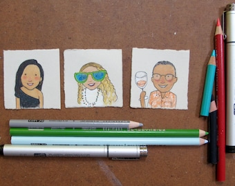 Teeny tiny portrait | hand drawn, quirky, thoughtful gift  | birthday | new dog | going away gift | college gift | gift for parents | family