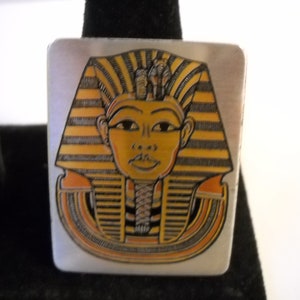 Brooch Pendant Egypt Reed Barton Damascene Egyptian Pharaoh KING TUT Reed & Barton Damascene Boho Historical