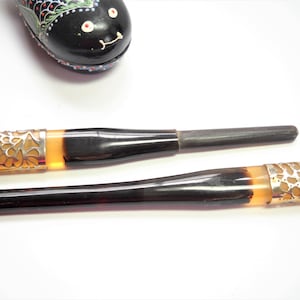 Japanese Hair Jewelry Antique Vintage Kougai Stick Hairpin Hair Jewelry Hair Ornament Silver Filigree Boho Hair Accessories