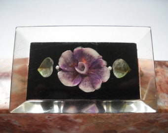 Vintage Brooch Violet Pansy Lucite Brooch Violet Reverse Carved Brooch Lucite Plexiglass Floral Brooch 1950s 1940s Statement Brooch Boho