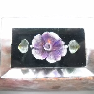 Vintage Brooch Violet Pansy Lucite Brooch Violet Reverse Carved Brooch Lucite Plexiglass Floral Brooch 1950s 1940s Statement Brooch Boho image 9