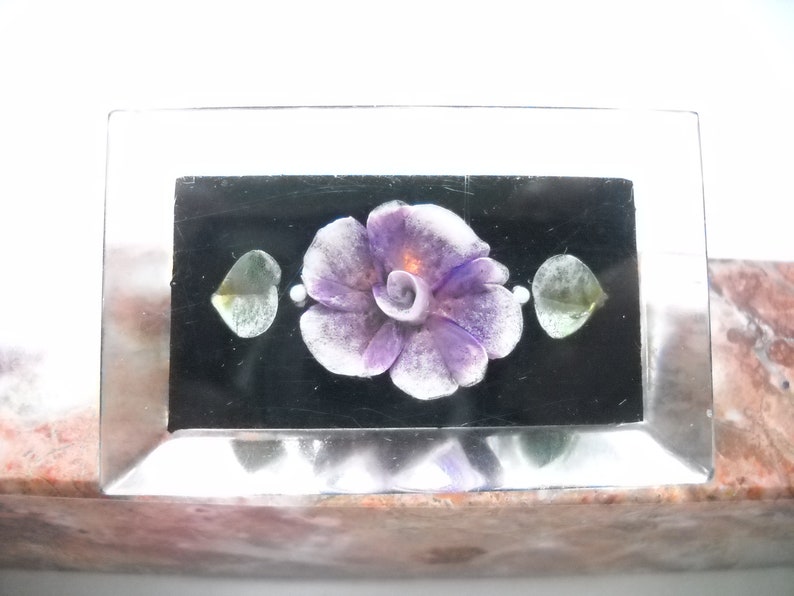 Vintage Brooch Violet Pansy Lucite Brooch Violet Reverse Carved Brooch Lucite Plexiglass Floral Brooch 1950s 1940s Statement Brooch Boho image 9