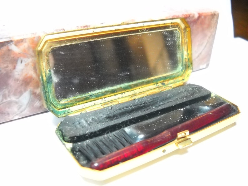 Vintage DuBarry Mascara Gold Box Vintage Du Barry Richard Hudnut Gold Tone Metal Compact Case Mid Century