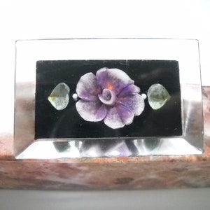 Vintage Brooch Violet Pansy Lucite Brooch Violet Reverse Carved Brooch Lucite Plexiglass Floral Brooch 1950s 1940s Statement Brooch Boho image 6