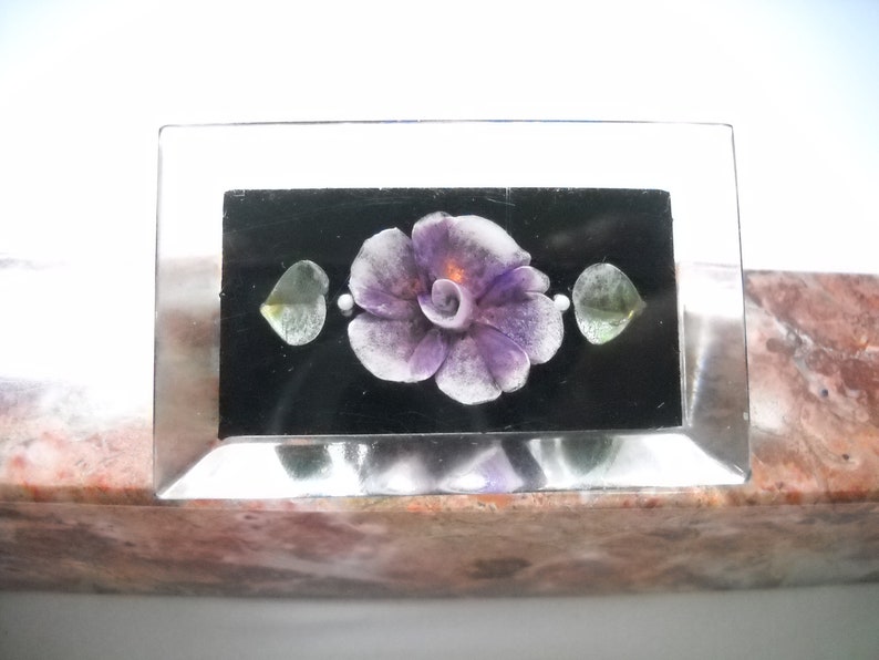 Vintage Brooch Violet Pansy Lucite Brooch Violet Reverse Carved Brooch Lucite Plexiglass Floral Brooch 1950s 1940s Statement Brooch Boho image 6