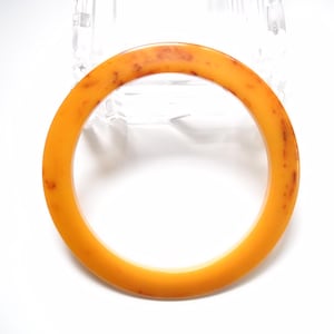 Pulsera espaciadora de baquelita vintage con diseño de mármol y caramelo, estilo art déco, regalo, brazalete, brazalete plano para amantes de la baquelita