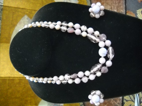 Vintage Japan Glass Bead Set Two Strand Necklace … - image 10