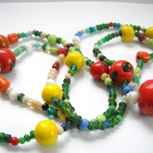 Vintage glaskralenketting, lange kleurrijke kralen in Murano-stijl, 40 inch afbeelding 8