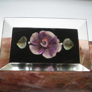 Vintage Brooch Violet Pansy Lucite Brooch Violet Reverse Carved Brooch Lucite Plexiglass Floral Brooch 1950s 1940s Statement Brooch Boho image 3