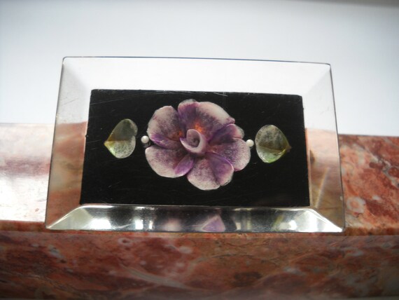 Vintage Brooch Violet Pansy Lucite Brooch Violet … - image 3