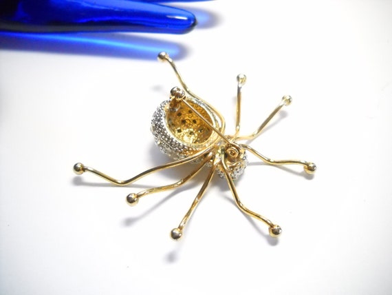 Vintage Rhinestone Spider Brooch Arachnid Brooch … - image 8