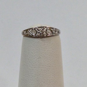 Baby Ring Natural Diamond Solid 14kt White Gold