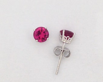 Boucles d'oreilles rubis en argent sterling 925