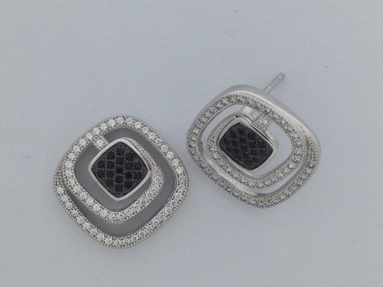 925 Sterling Silver Cubic Zirconia Stones Earrings - Etsy