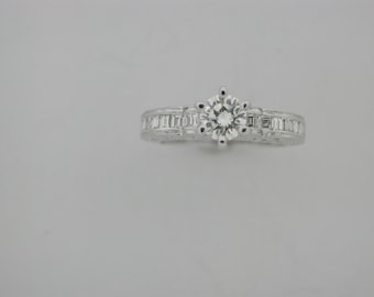 Natural Diamond Engagement Ring Solid 18kt White Gold