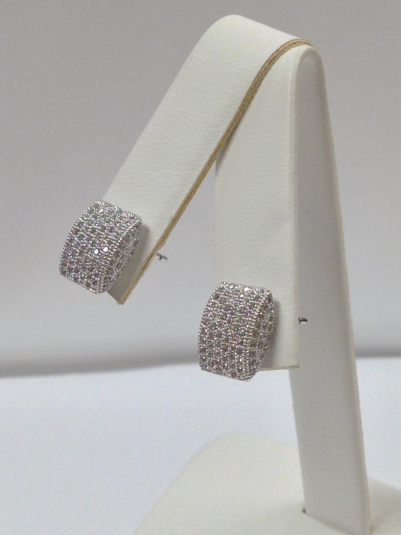Cubic Zirconia Stones Earrings 925 Sterling Silver