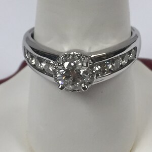 Halo Engagement Ring with Natural Diamond Solid 14kt White Gold