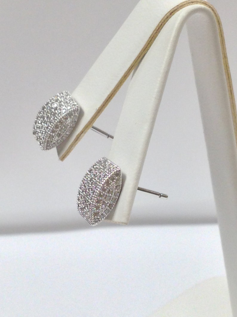 Cubic Zirconia Stones Earrings 925 Sterling Silver