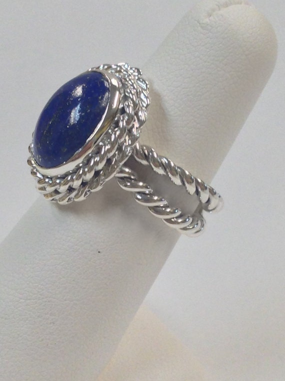 Natural Lapis Lazuli Ring 925 Sterling Silver