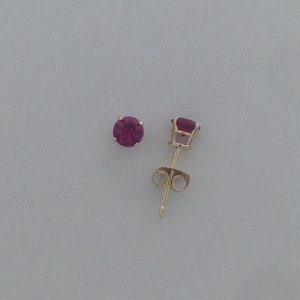Natural Ruby Earrings Solid 14kt Yellow Gold