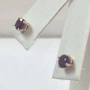Natural Ruby Earrings Solid 14kt Yellow Gold