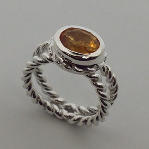 Natural Citrine Ring in 925 Sterling Silver