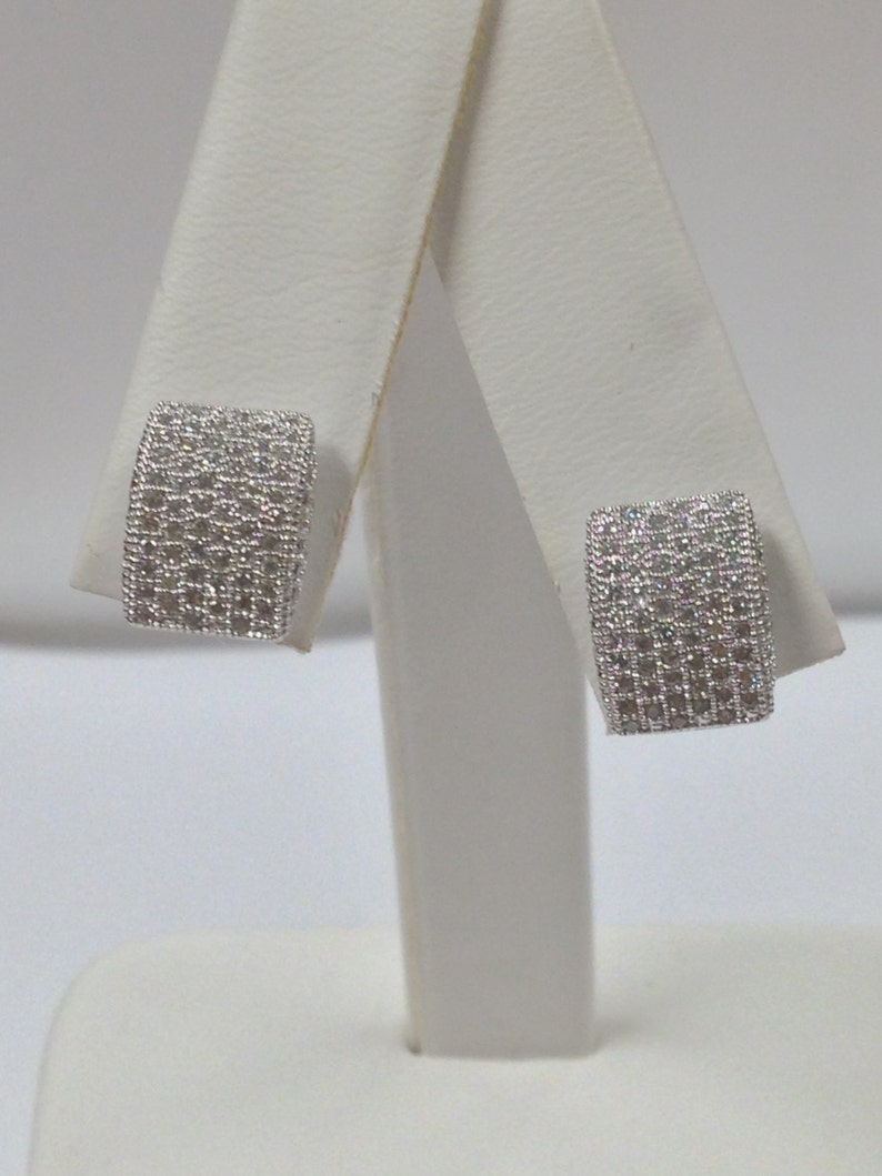Cubic Zirconia Stones Earrings 925 Sterling Silver