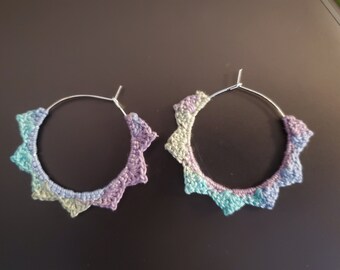Spike Crochet Hoops