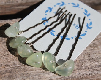 Peridot Bobby Pins, Beach Wedding, Green Gemstonse Hair Pins, Vacation Gift, Bridal Accessories, Women Gift, Destination Wedding