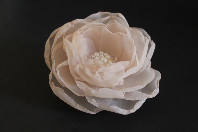 Bridal Blush Flower Hair Fascinator Hair Clip With Pearls and - Etsy